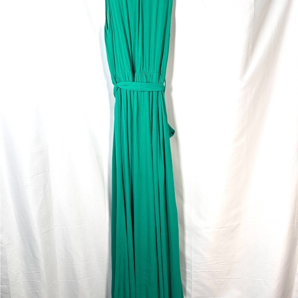 ee:some Emerald Green Wrap Maxi Dress Sleeveless Slit Womens M Wedding Guest - Picture 14 of 15